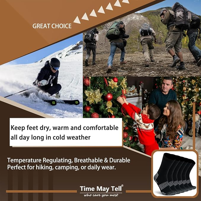Merino Wool Thermal Hiking Boot Socks